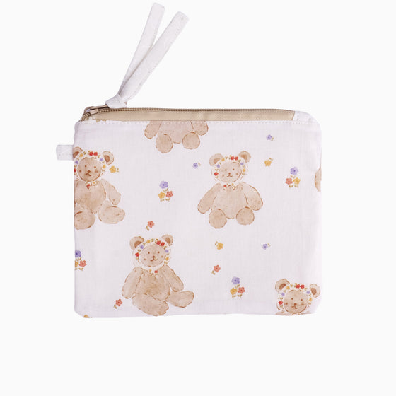 Sewsoulfine Teddy Bear Zipper Cosmetic Pouch/ Makeup Bag
