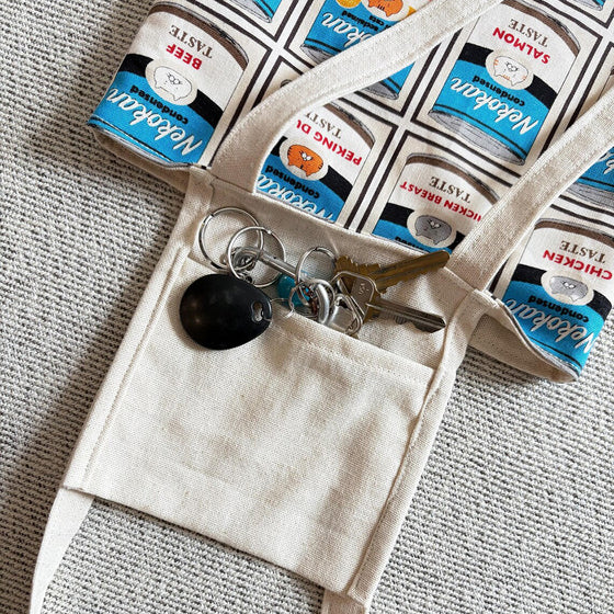 CIETLA Nekokan Cat Condensed Tote Bag Blue Pocket