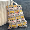 CIETLA Nekokan Cat Condensed Tote Bag Yellow on sofa