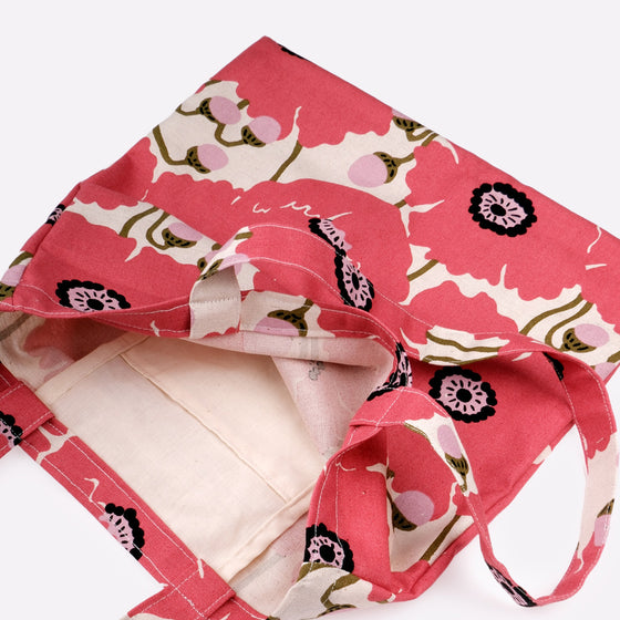 Sewsoulfine Pink Floral Print Tote