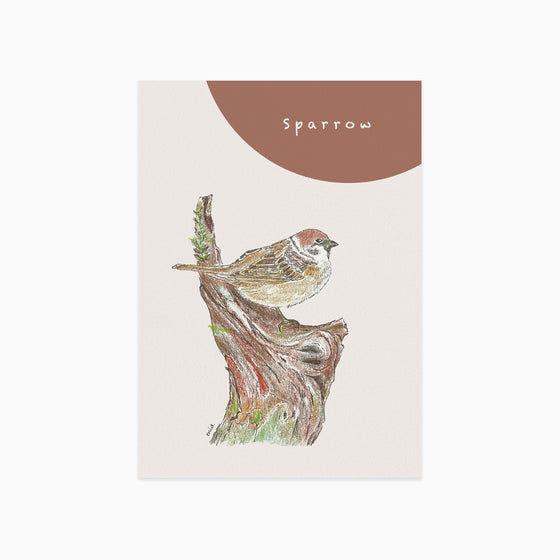 Let Me Fly to You Sparrow Postcard 「讓我飛到你身旁」麻雀明信片