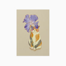  Sunnyside Studios Cat with Iris Umbrella Postcard