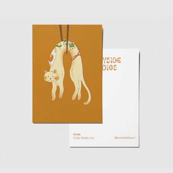 Sunnyside Studios Noodle Cat Postcard