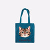 Merci Tabby Cat Embroidered Cotton Tote Bag