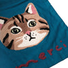 Merci Tabby Cat Embroidered Cotton Tote Bag