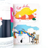 Illustrated book open to a page with colorful artwork and text.