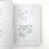 Open book with geometric designs and text on a white background