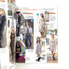 Magazine page with fashion images of women in various outfits.