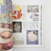 Open book with illustrations and text on a white background