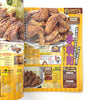 Product packaging with fried chicken and Japanese text on a yellow background