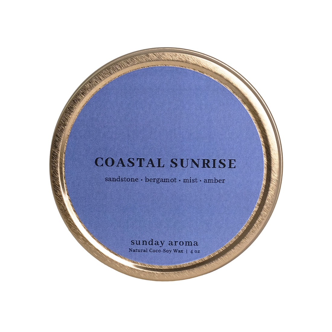  Sunday Aroma Natural Coco-Soy Wax Travel Tin Candle - Coastal Sunrise