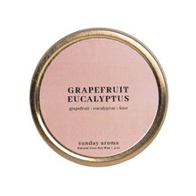  Sunday Aroma Natural Coco-Soy Wax Travel Tin Candle - Grapefruit + Eucalyptus