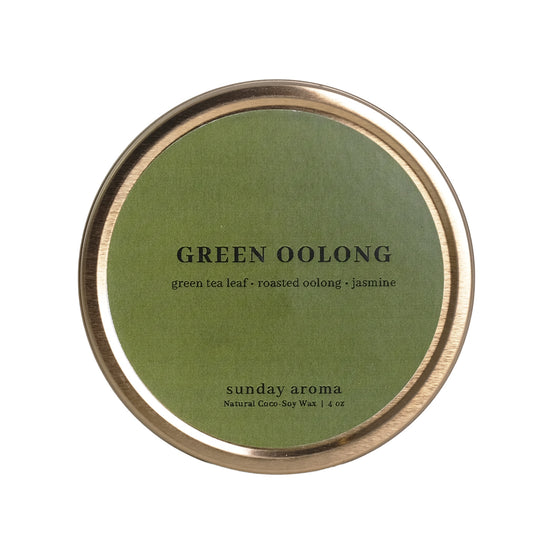 Sunday Aroma Natural Coco-Soy Wax Travel Tin Candle - Green Oolong